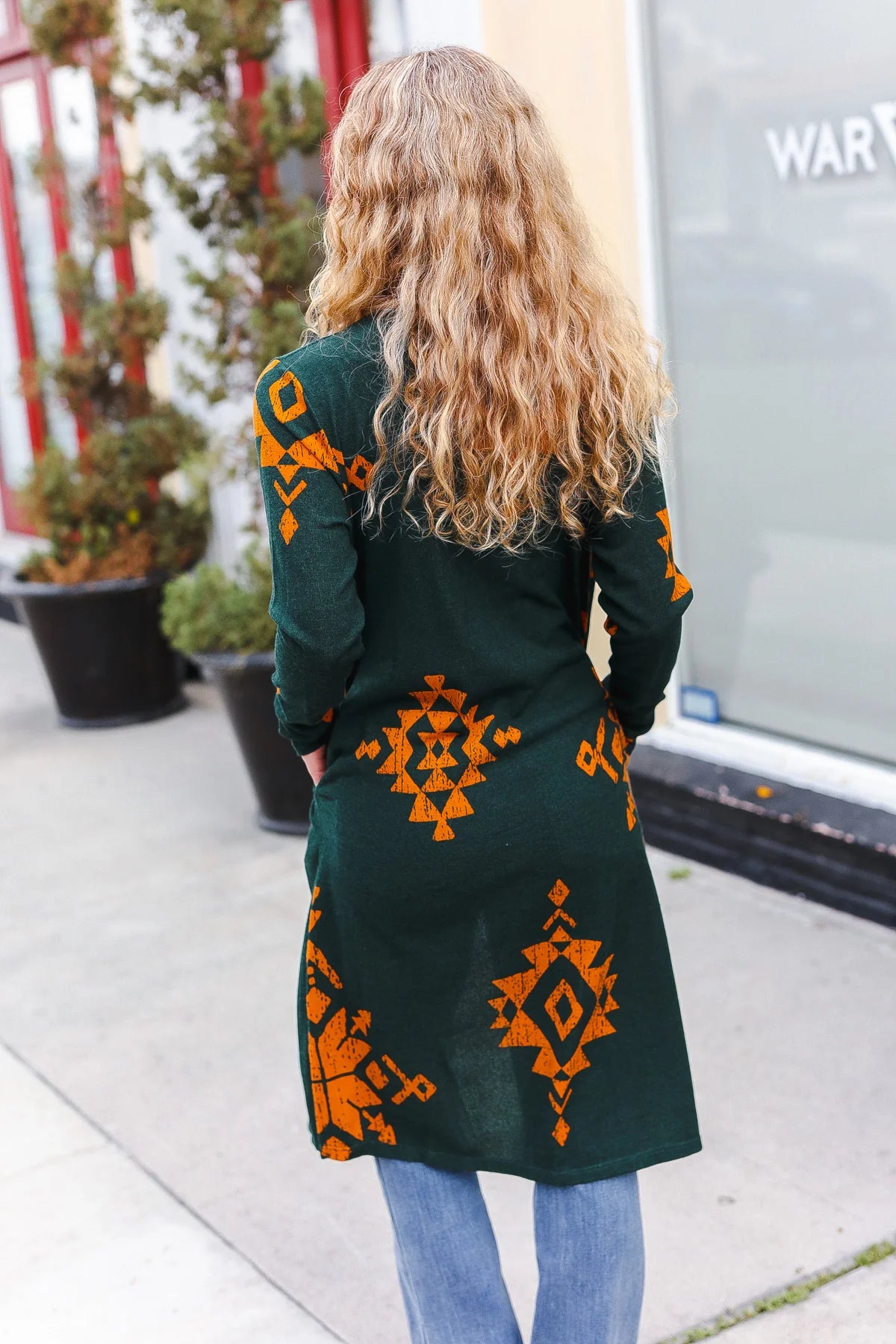 Emerald & Rust Aztec Hacci Cardigan