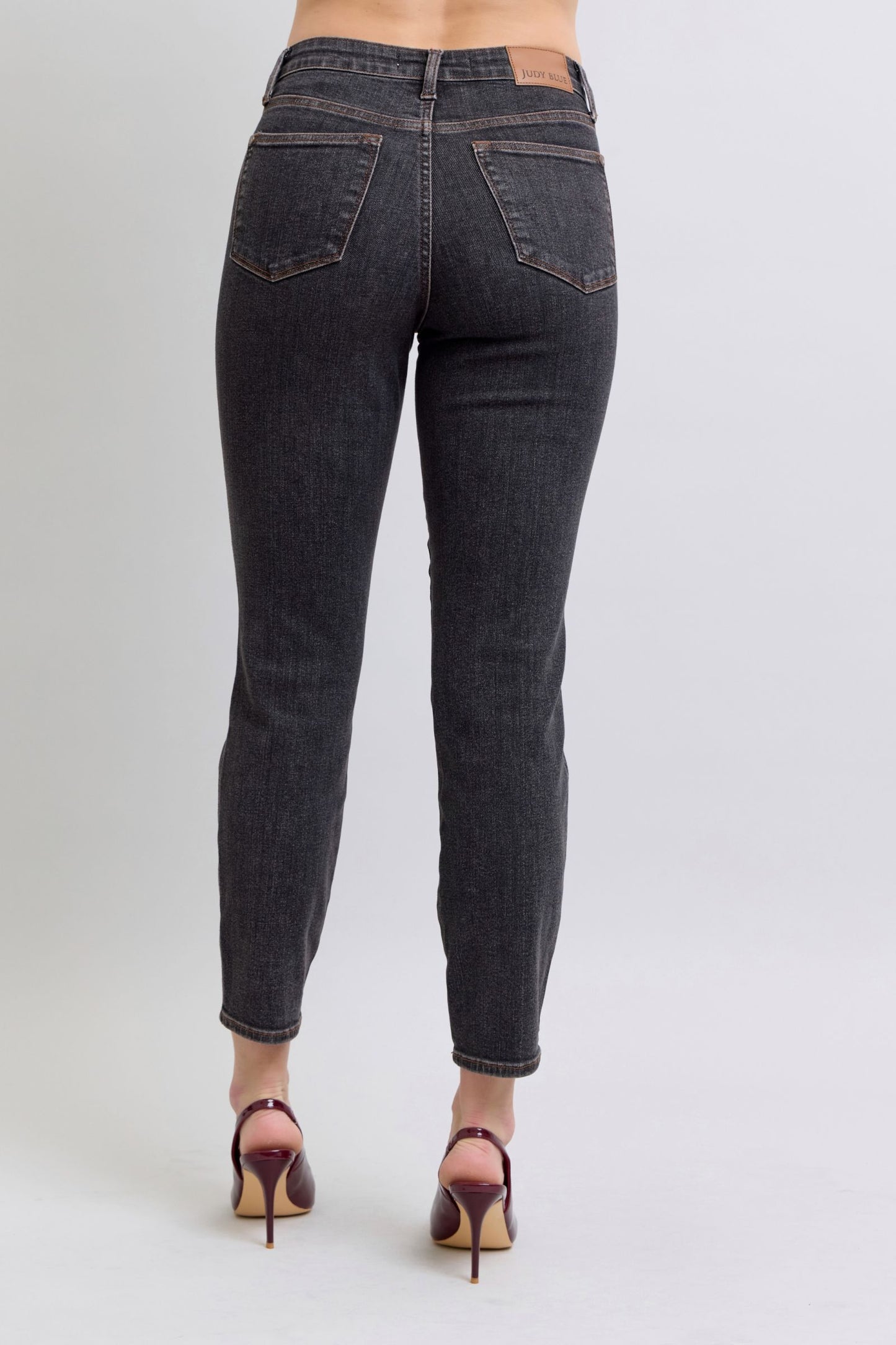 Judy Blue Mid-Rise Tummy Control Slim Cropped Denim