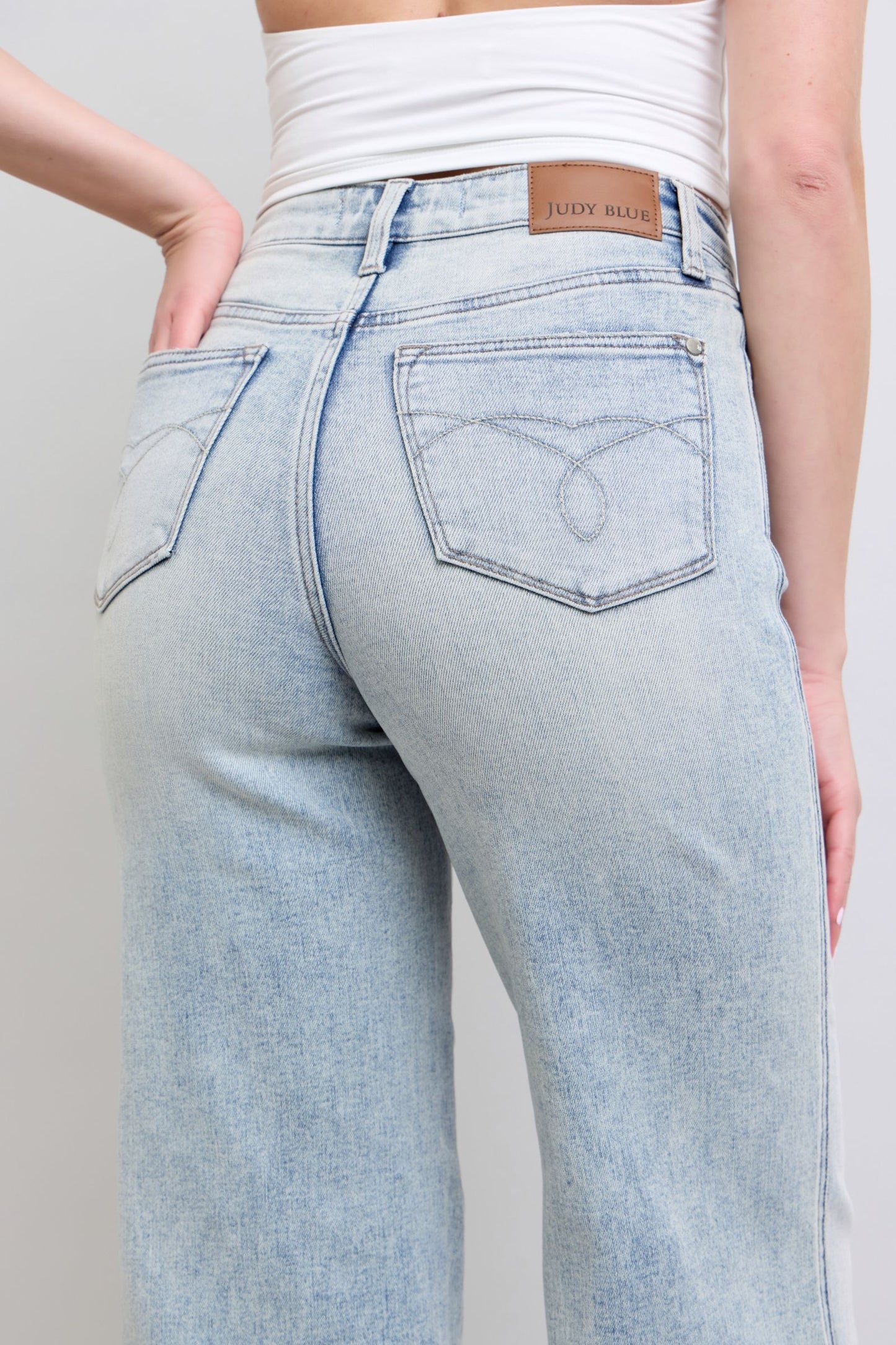 Judy Blue Vintage Wash Tummy Control Wide Leg