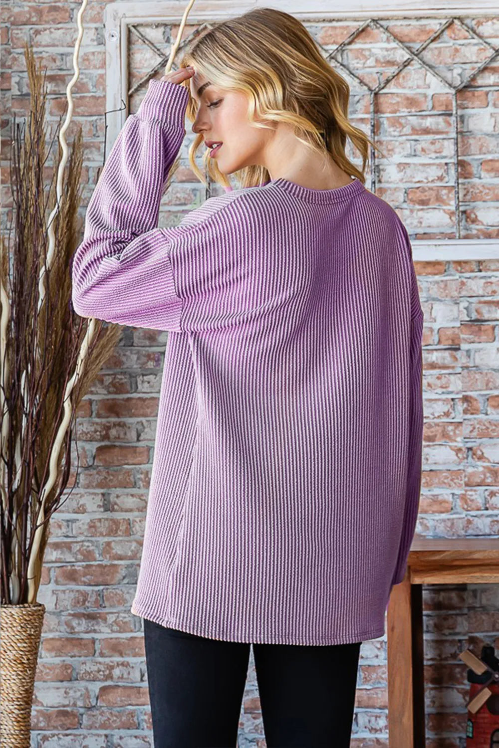 Urban Ribbed Top with Stitched Detail