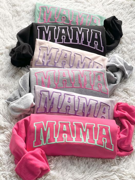 Pastel Mama Puff Crew, Black w/ Lavender Puff