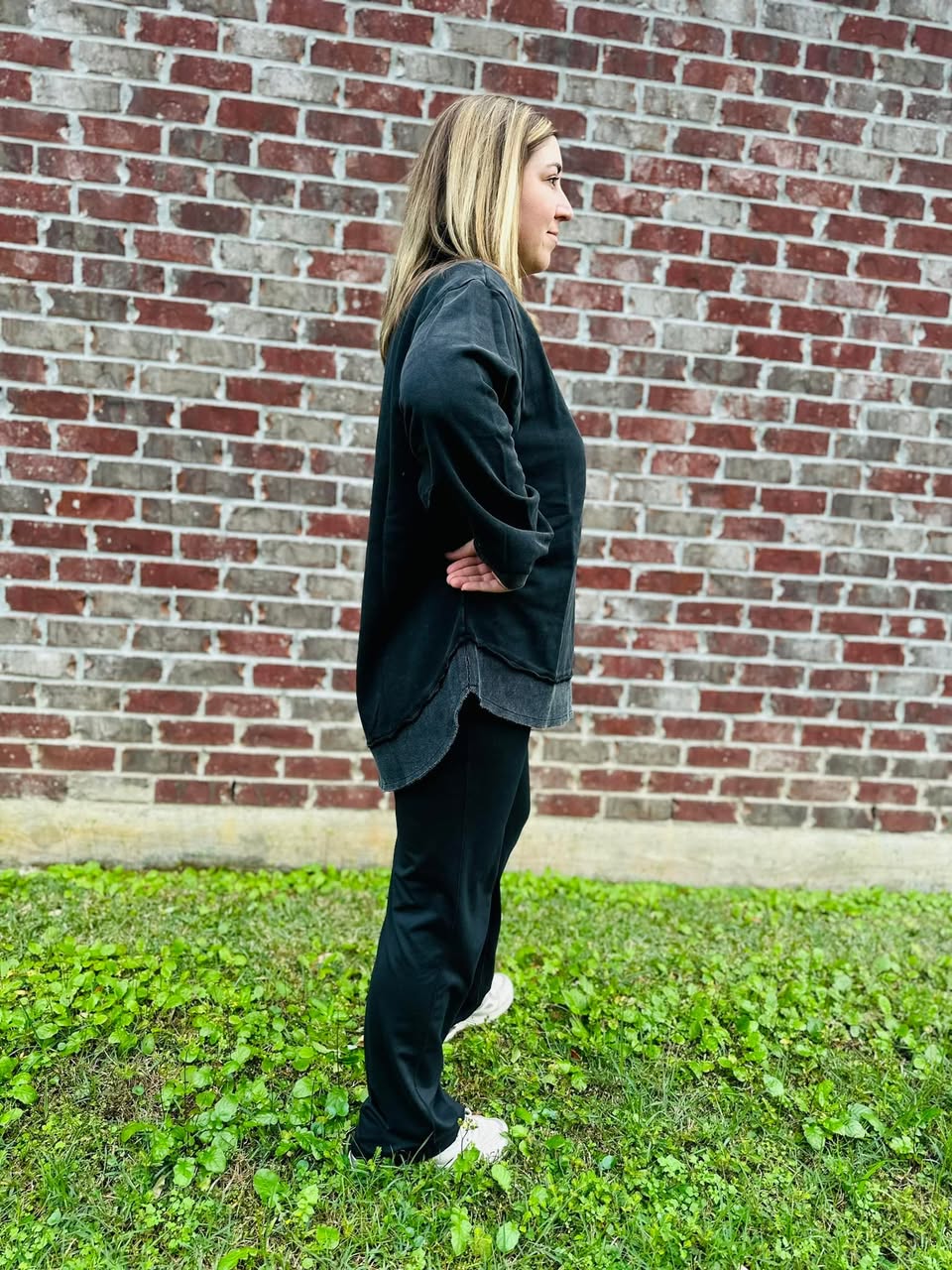 Black Acid Wash Pullover