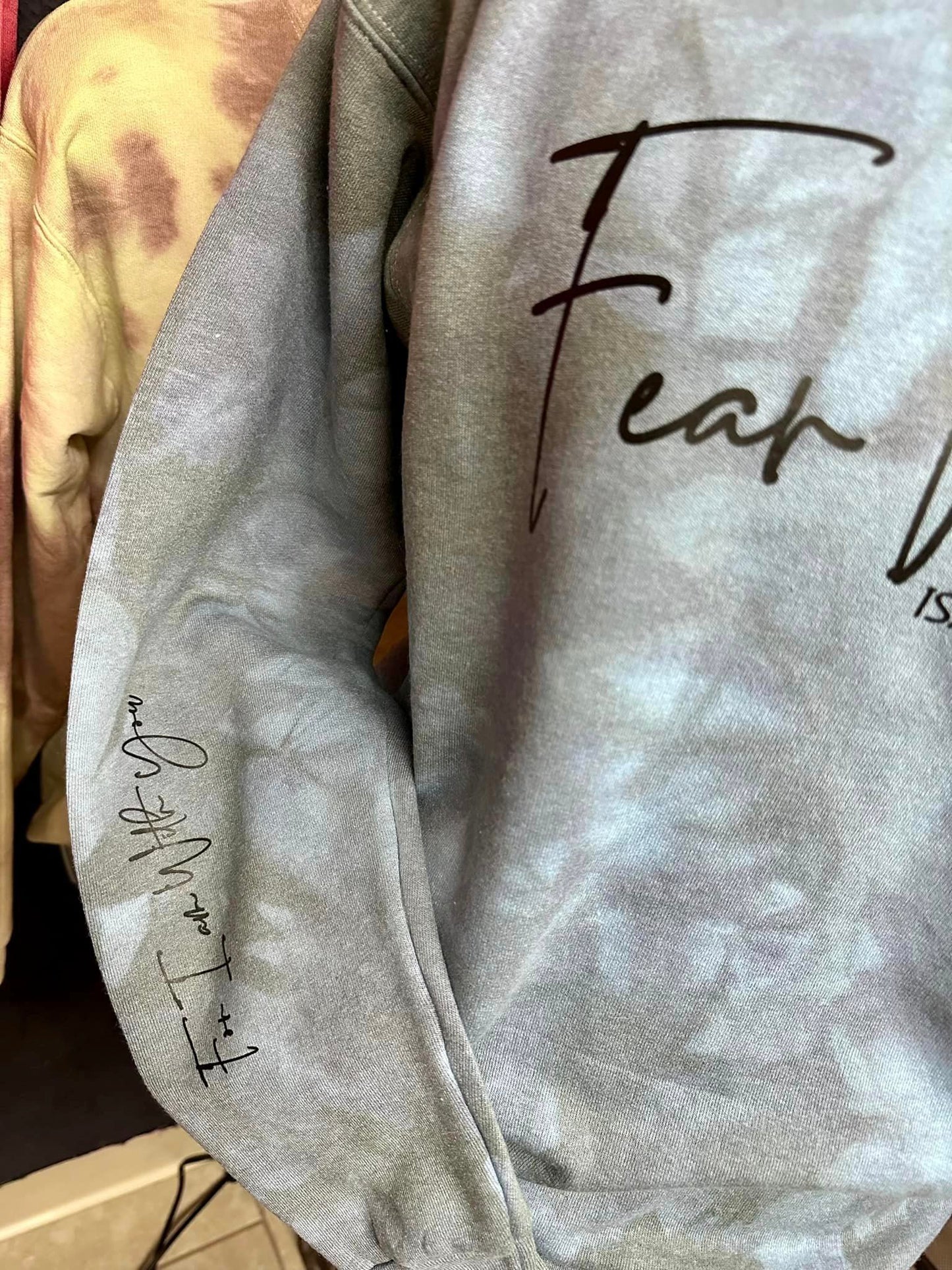 Fear Not (For I am with you) Sleeve Detail Hand-Dyed Crew