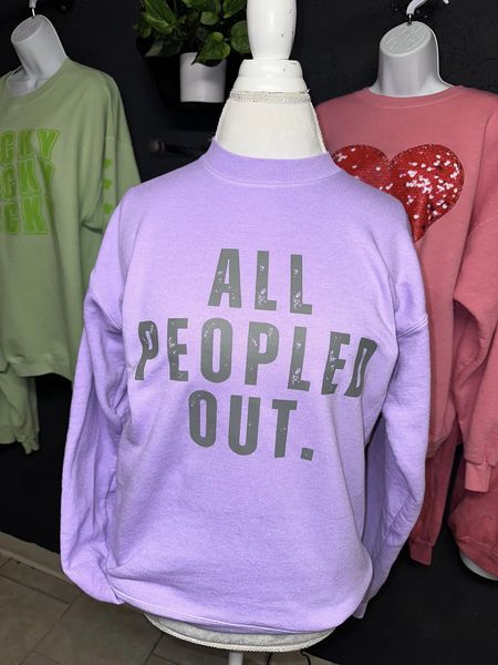 All Peopled Out Hand-Dyed Crew