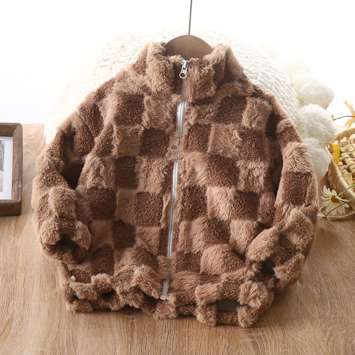 Checker Teddy Bear Fleece