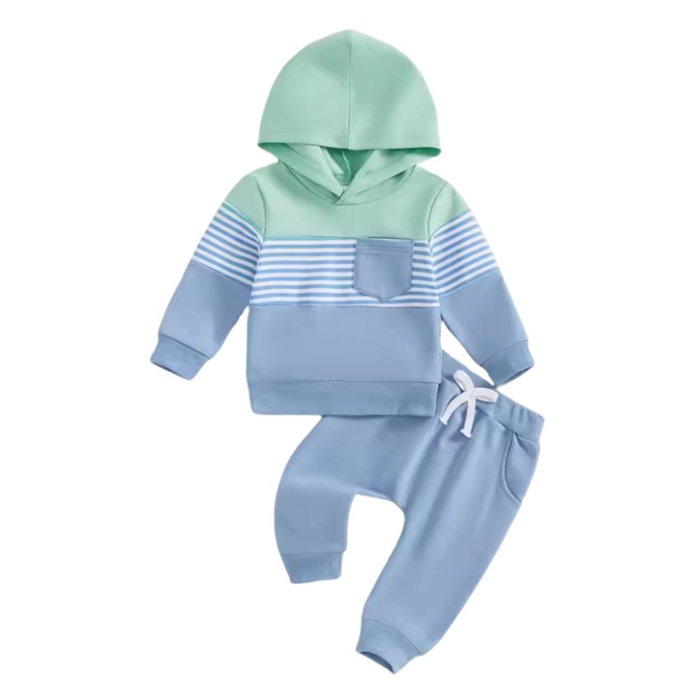 Two-Tone Blue Stripe Lounge Set