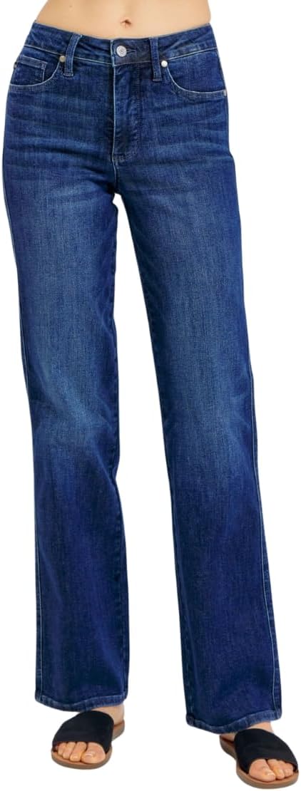 Judy Blue Mid-Rise Tummy Control Classic Straight Jeans