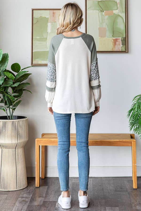 Vintage Thermal Olive Raglan