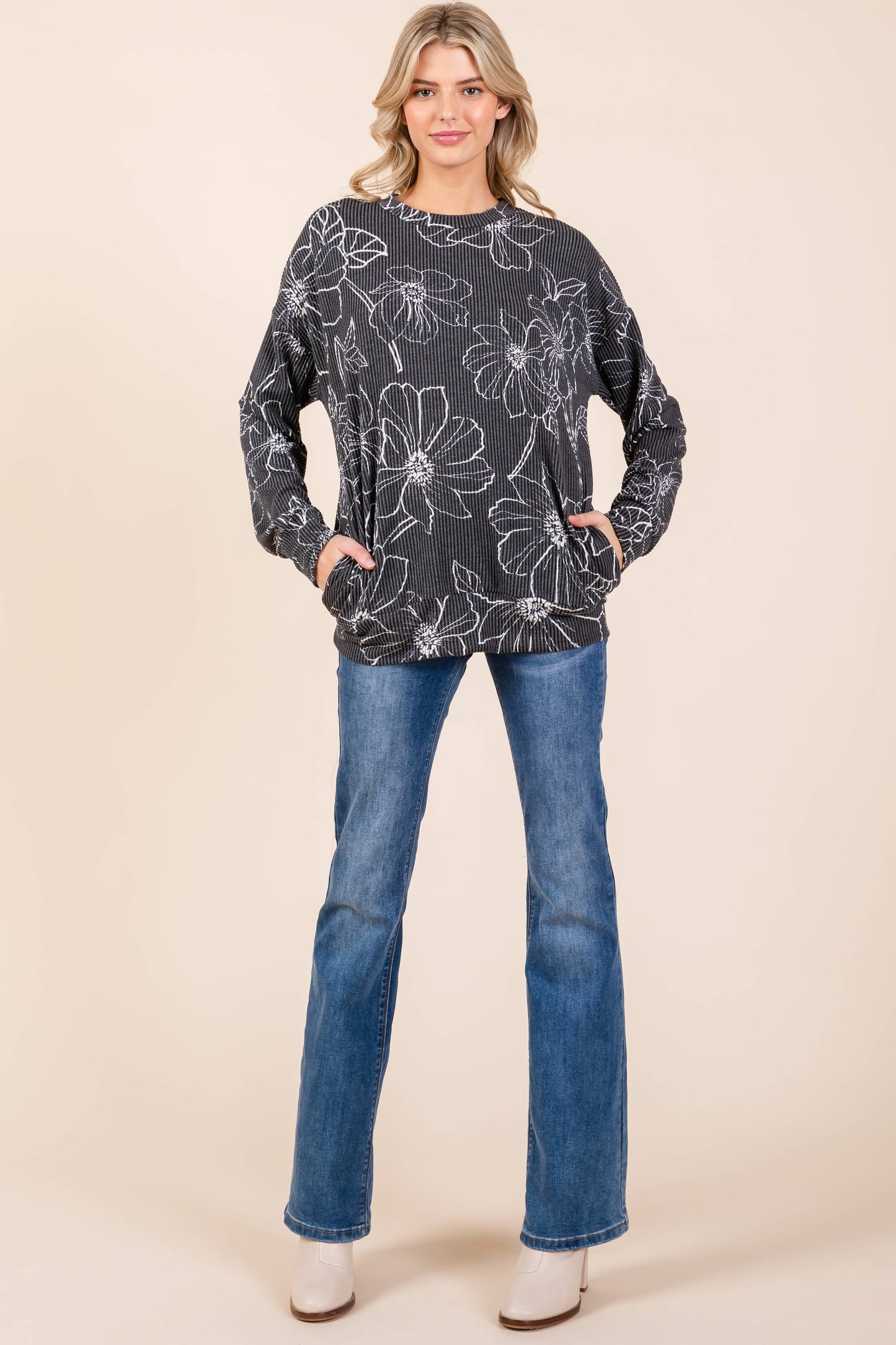 Easy Fit Rib Top With Pockets