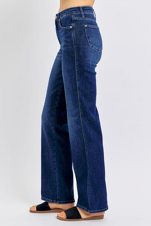 Judy Blue Mid-Rise Tummy Control Classic Straight Jeans