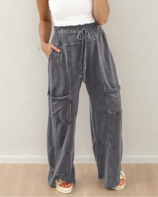 Gray Mineral Wash Pants