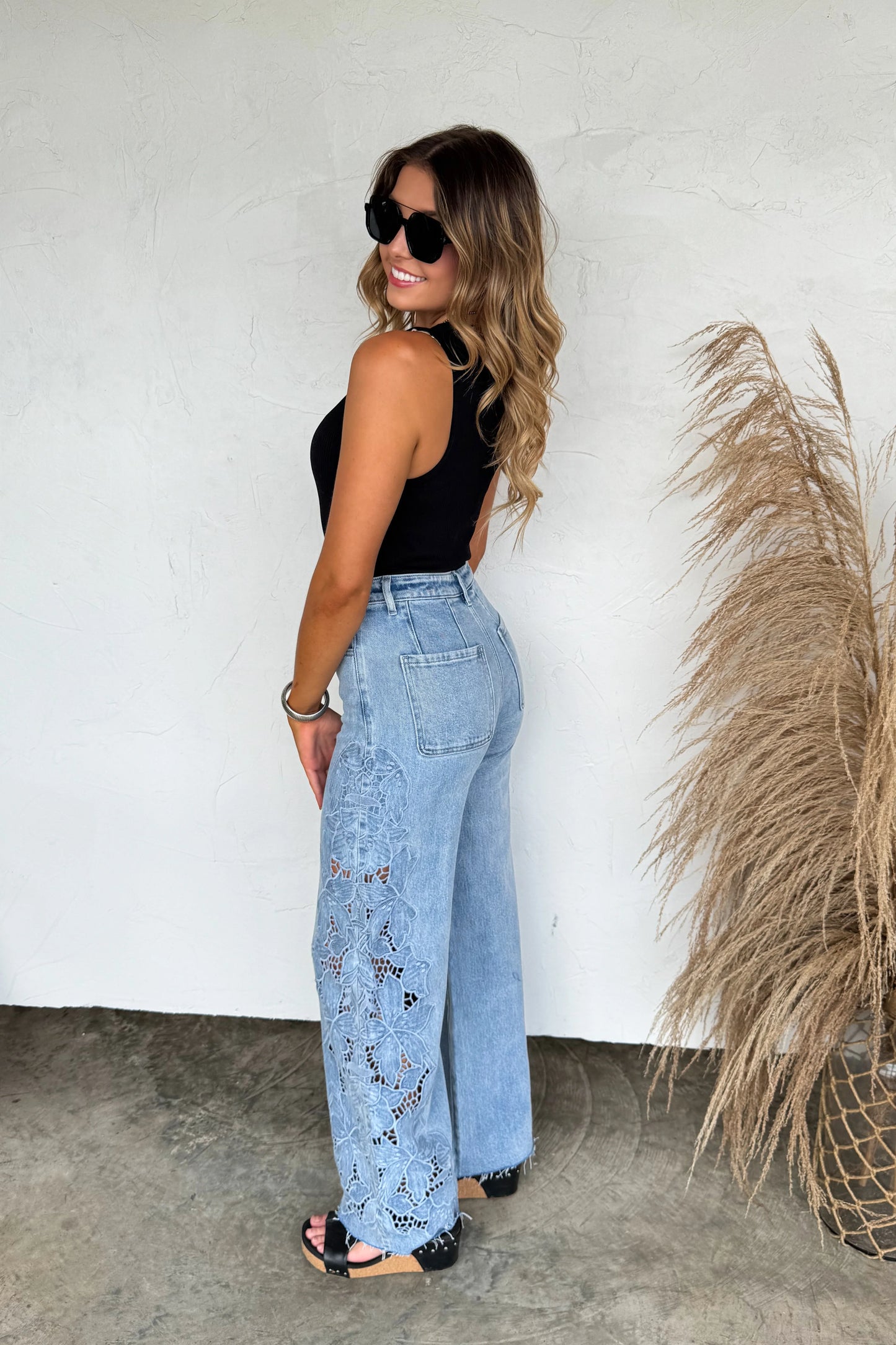 Floral Charm Wide Leg Jean