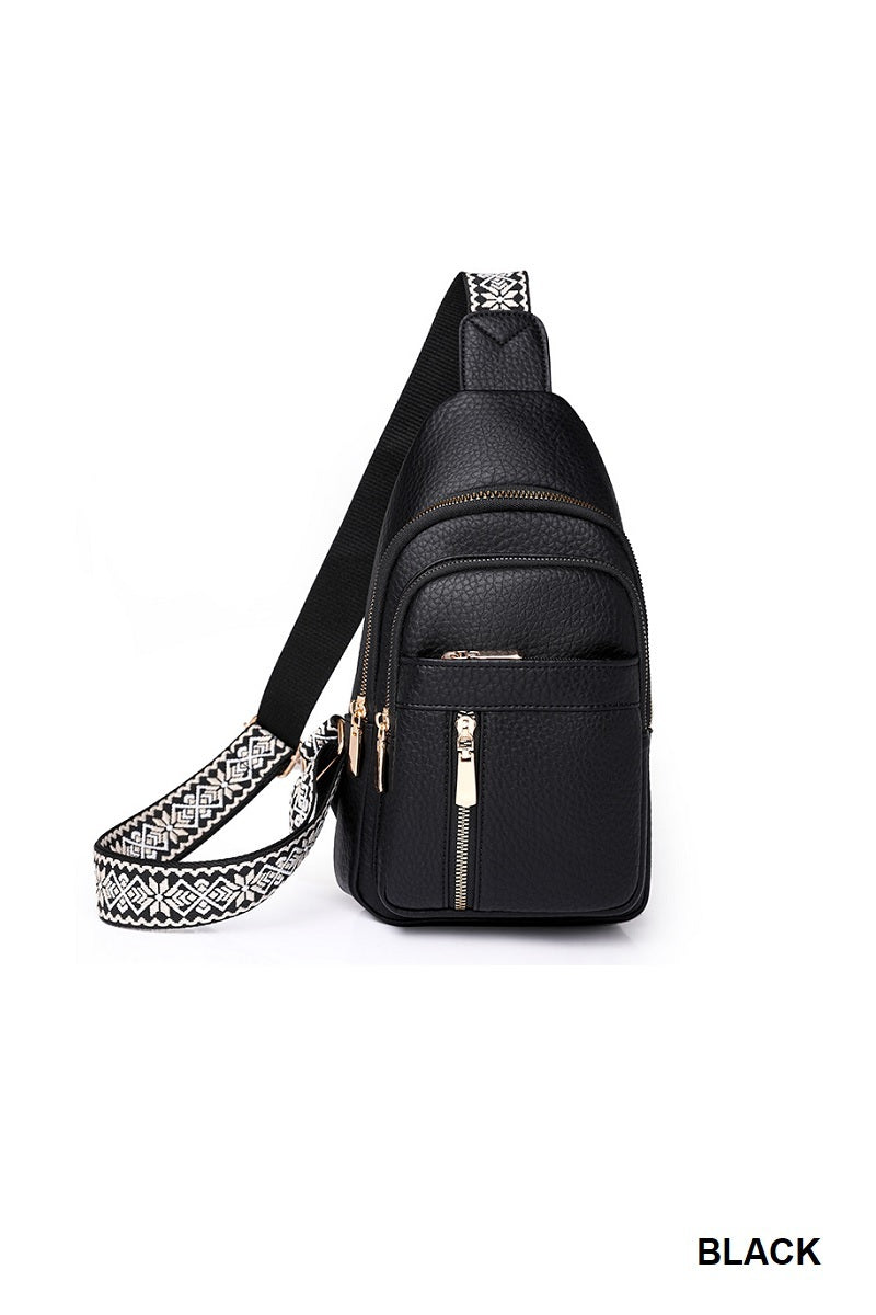 Black Crossbody Sling Chest Bag