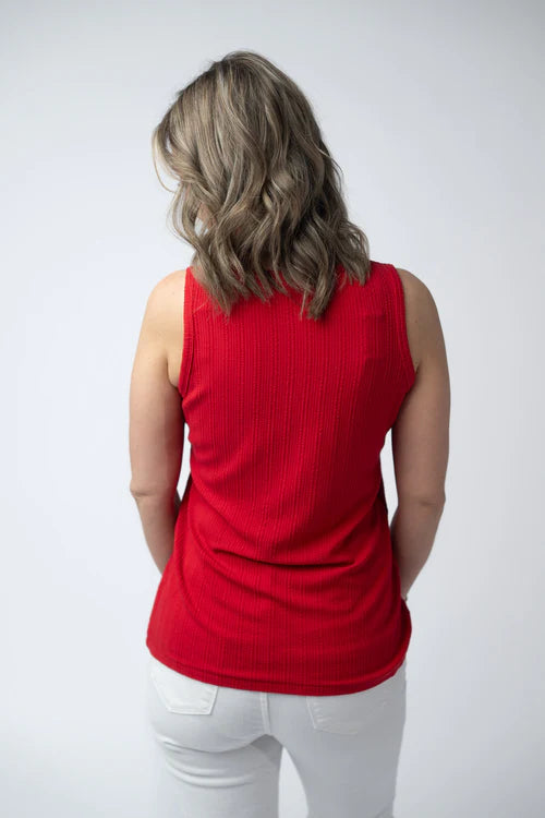 Red Mila Zipper Tank