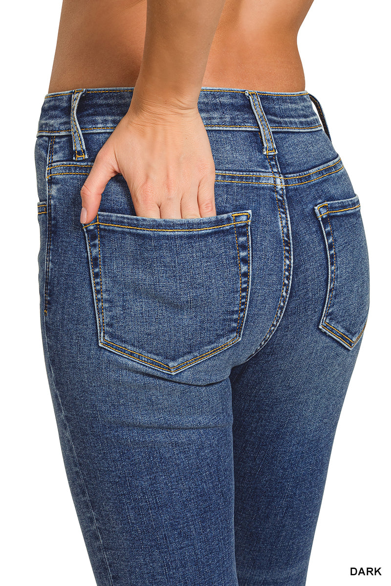 Zenana Cuffed Skinny Denim Capri