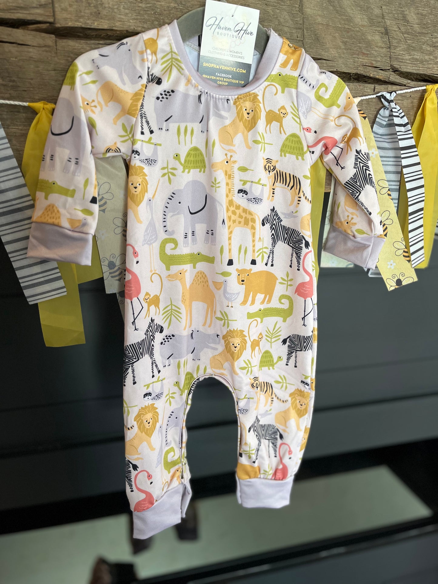 Zoo Animals Long Sleeve Romper