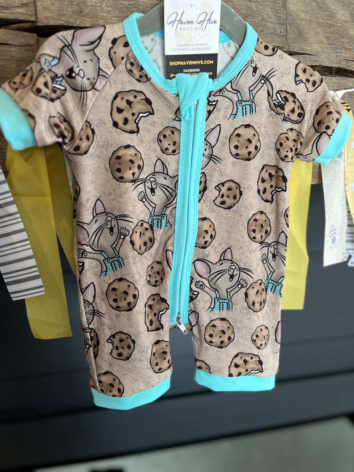 Cookie Mouse Bamboo Shorts Romper