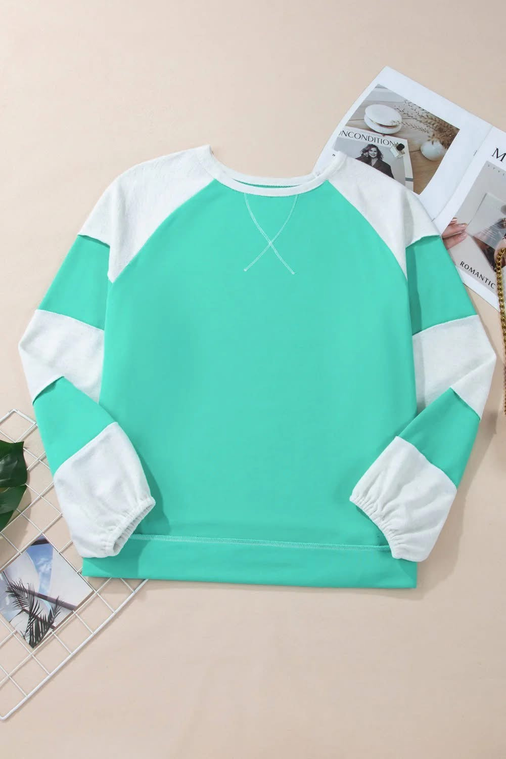 Aqua Colorblock Pullover (PLUS)