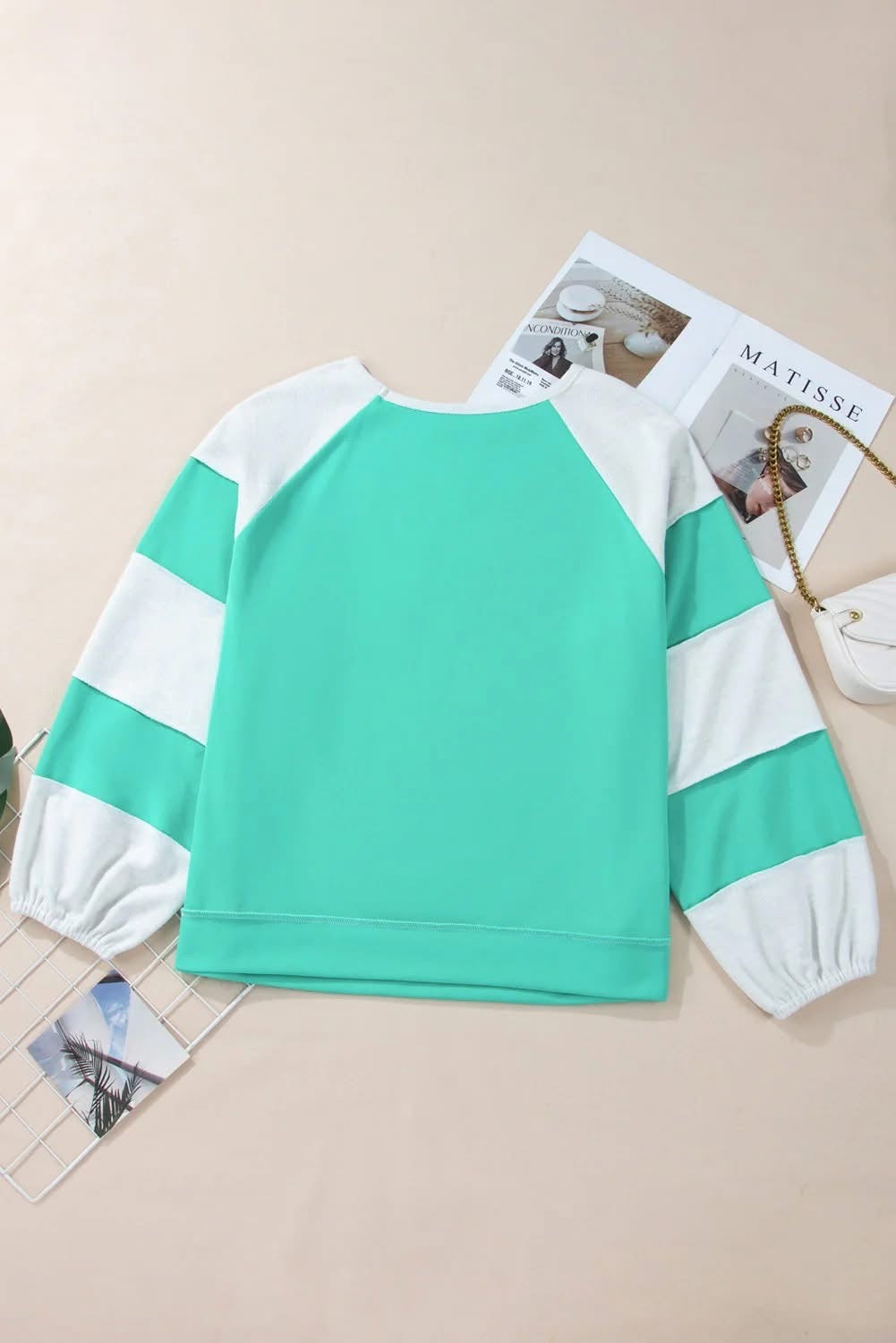 Aqua Colorblock Pullover (PLUS)