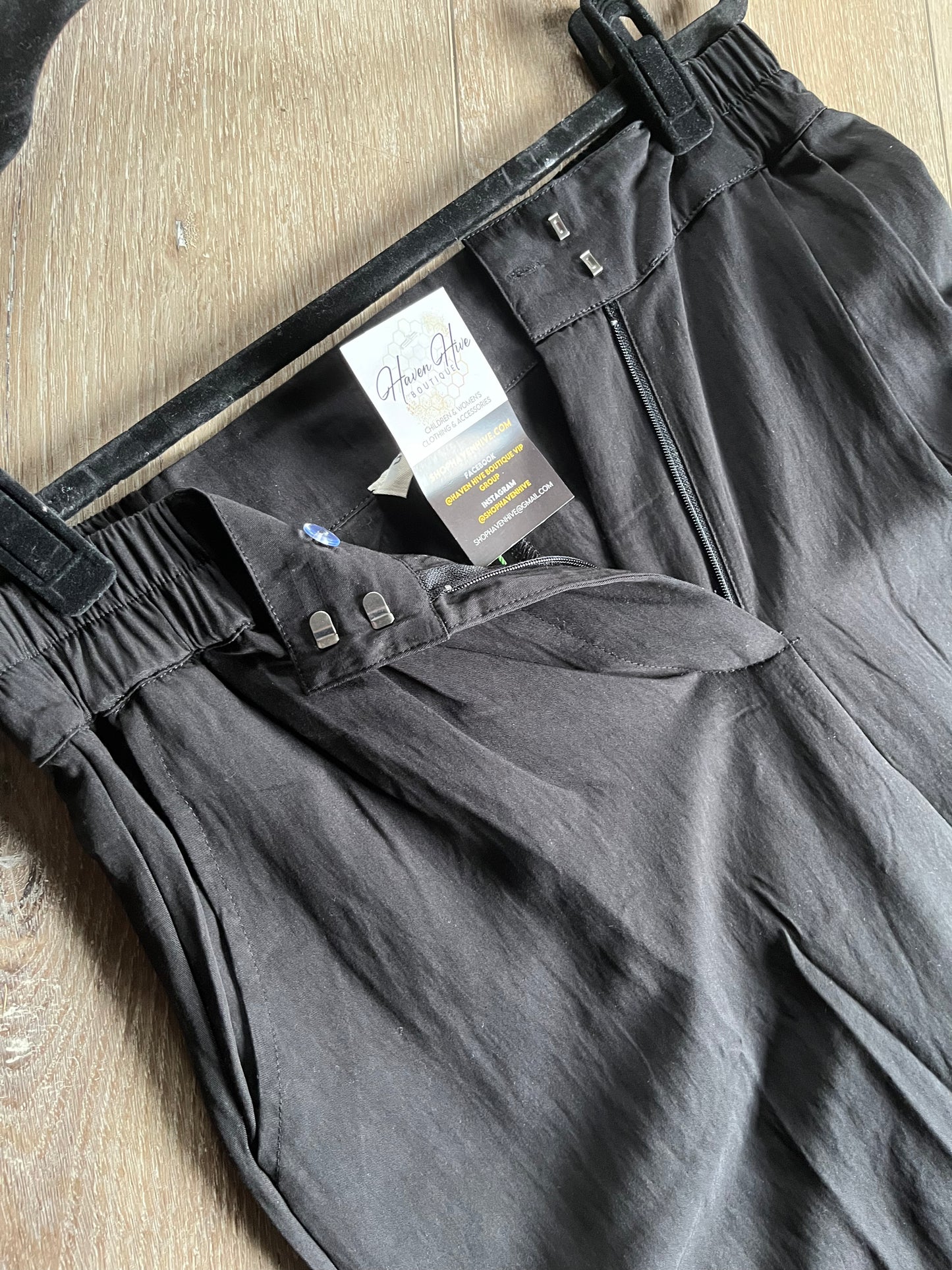Black Wide-Leg Dress Pants