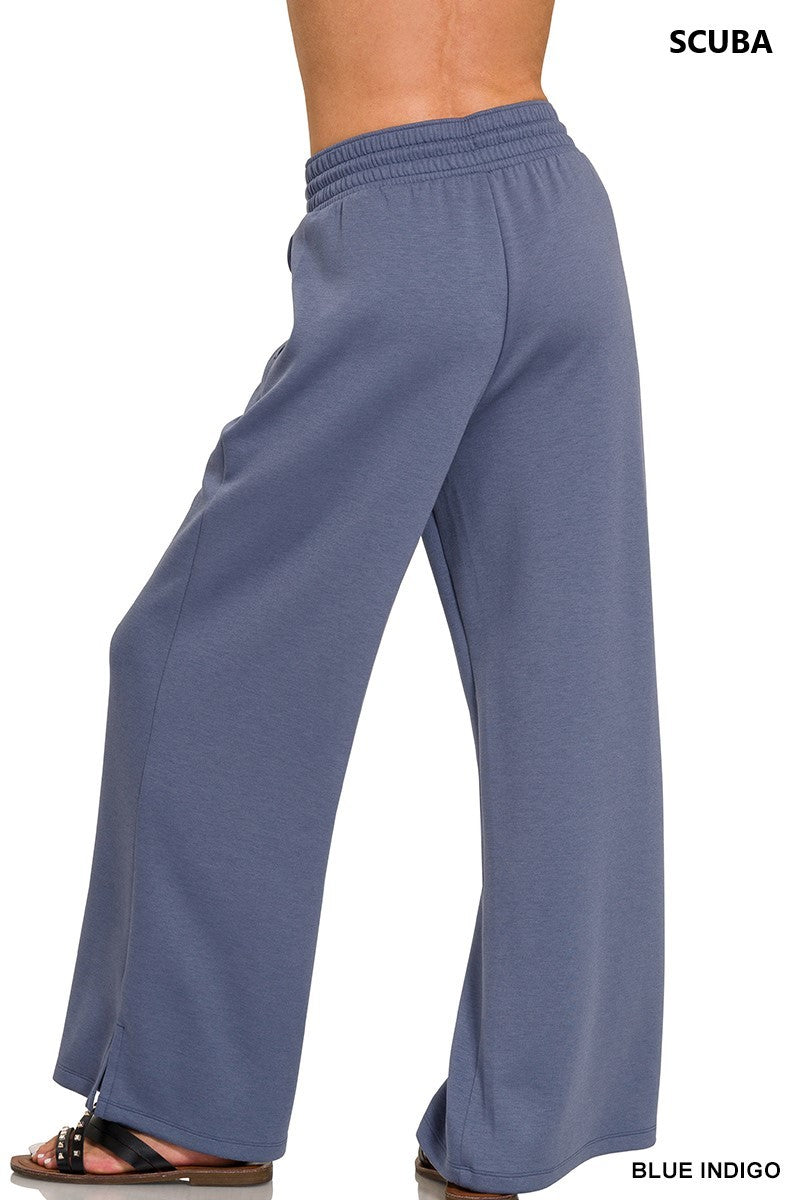 Blue Indigo Scuba Drawstring Pants