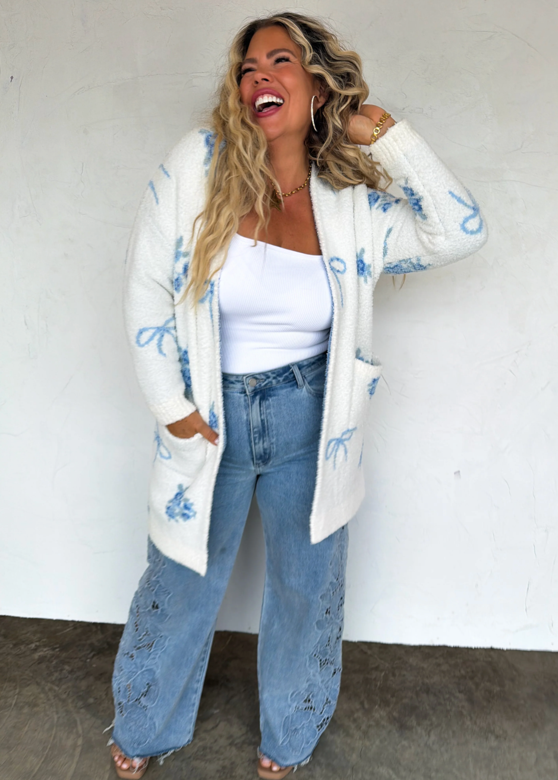 Blue Bows Cloud Cardigan