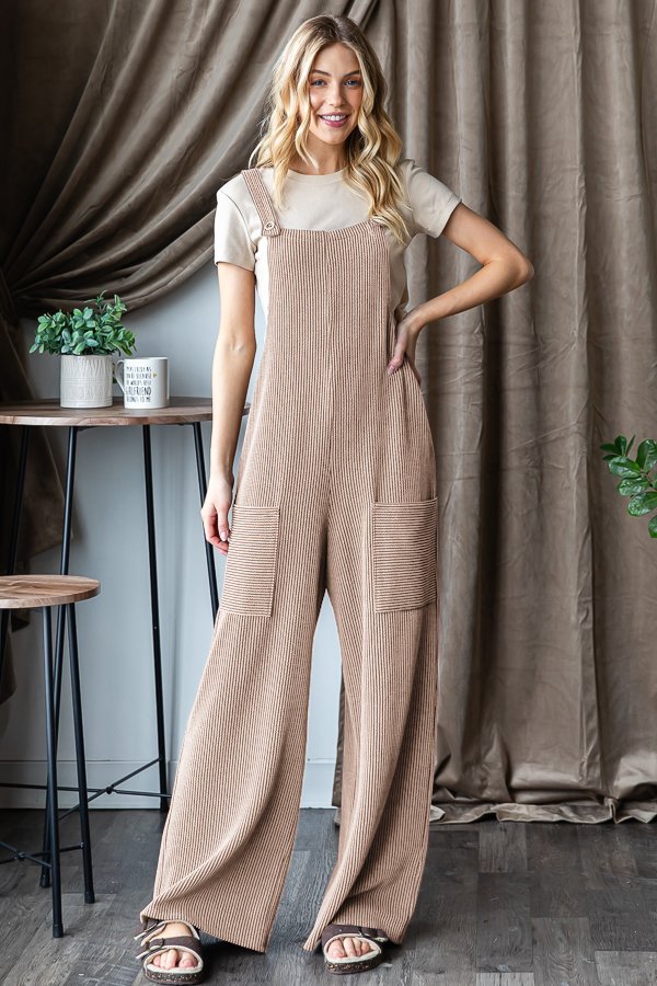 Solid Urban Ribbed Jumpsuit (3 COLORS)
