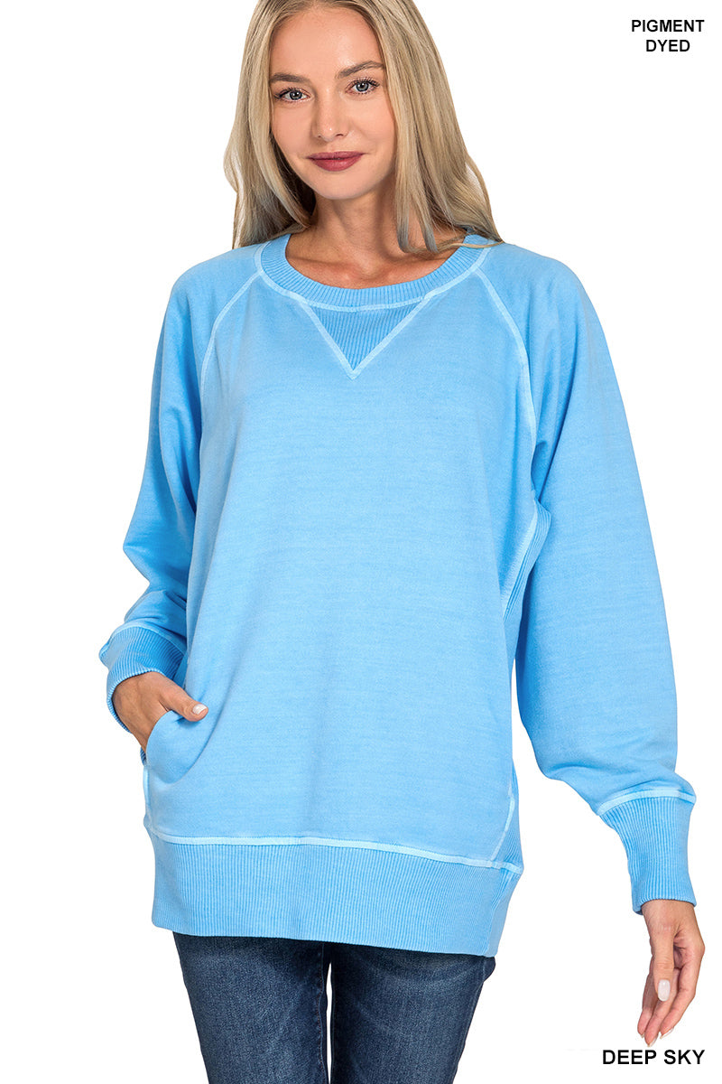 Deep Sky French Terry Pullover With Pockets