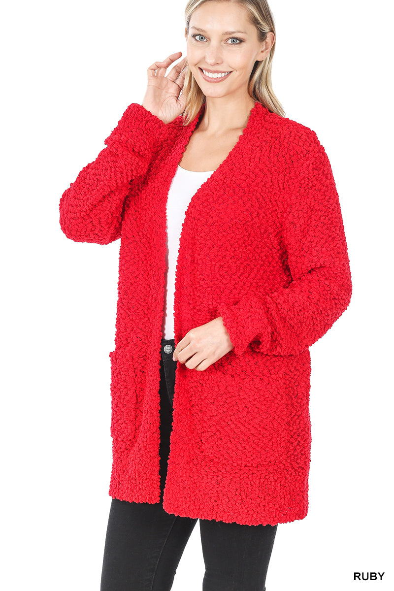 Ruby Popcorn Cardigan with Pockets