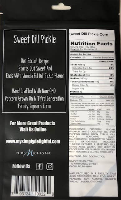 Sweet Dill Pickle Popcorn 8 oz