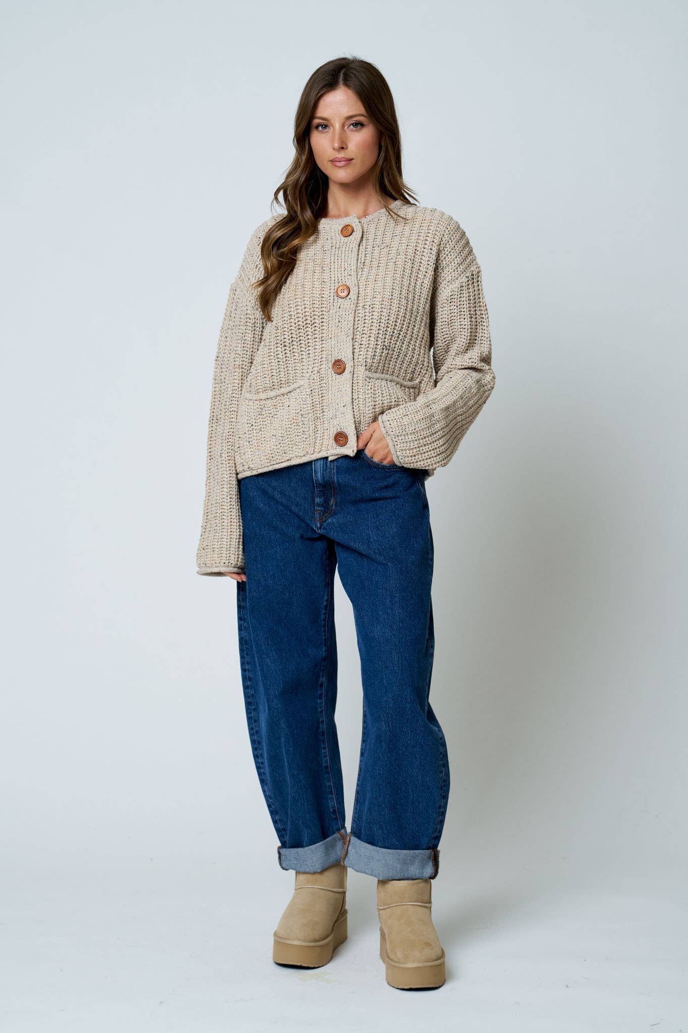 Cozy Days Marled Knit Cardigan