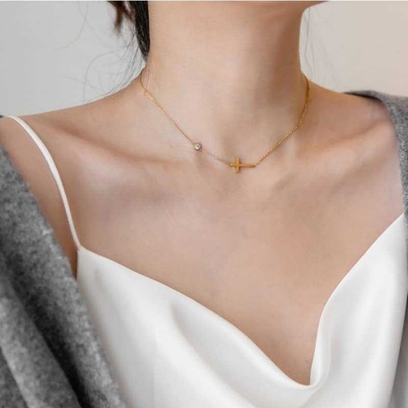 Calliope Tarnish-Free Cross Necklace