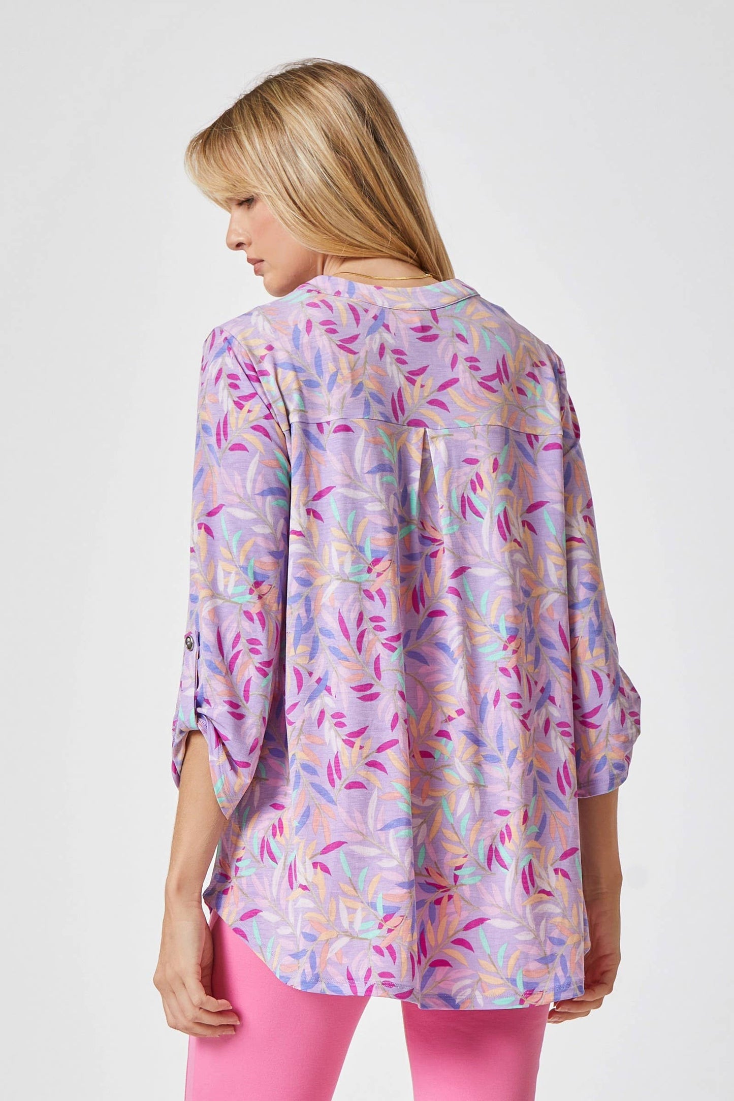 3/4 Sleeve Lizzy Wrinkle Free Blouse: Lavender