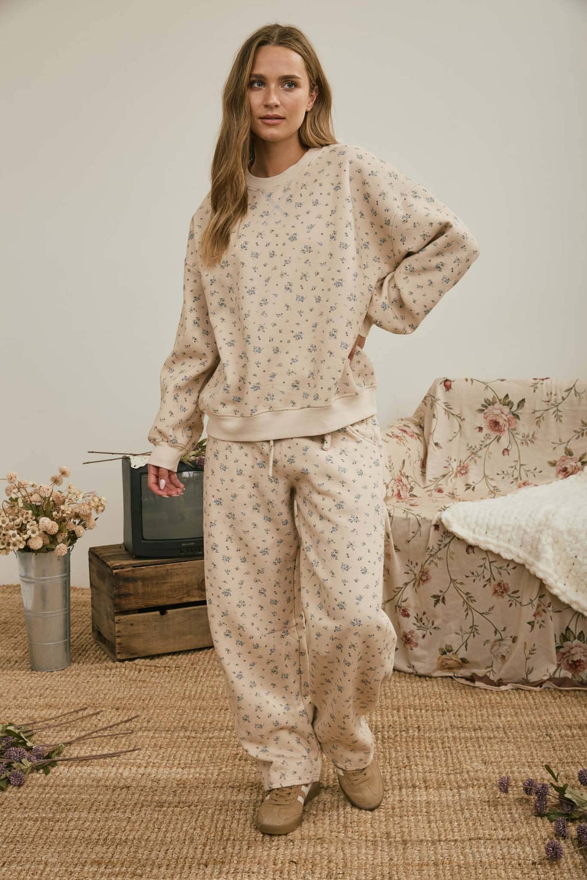 Ditsy Floral Boxy Crew