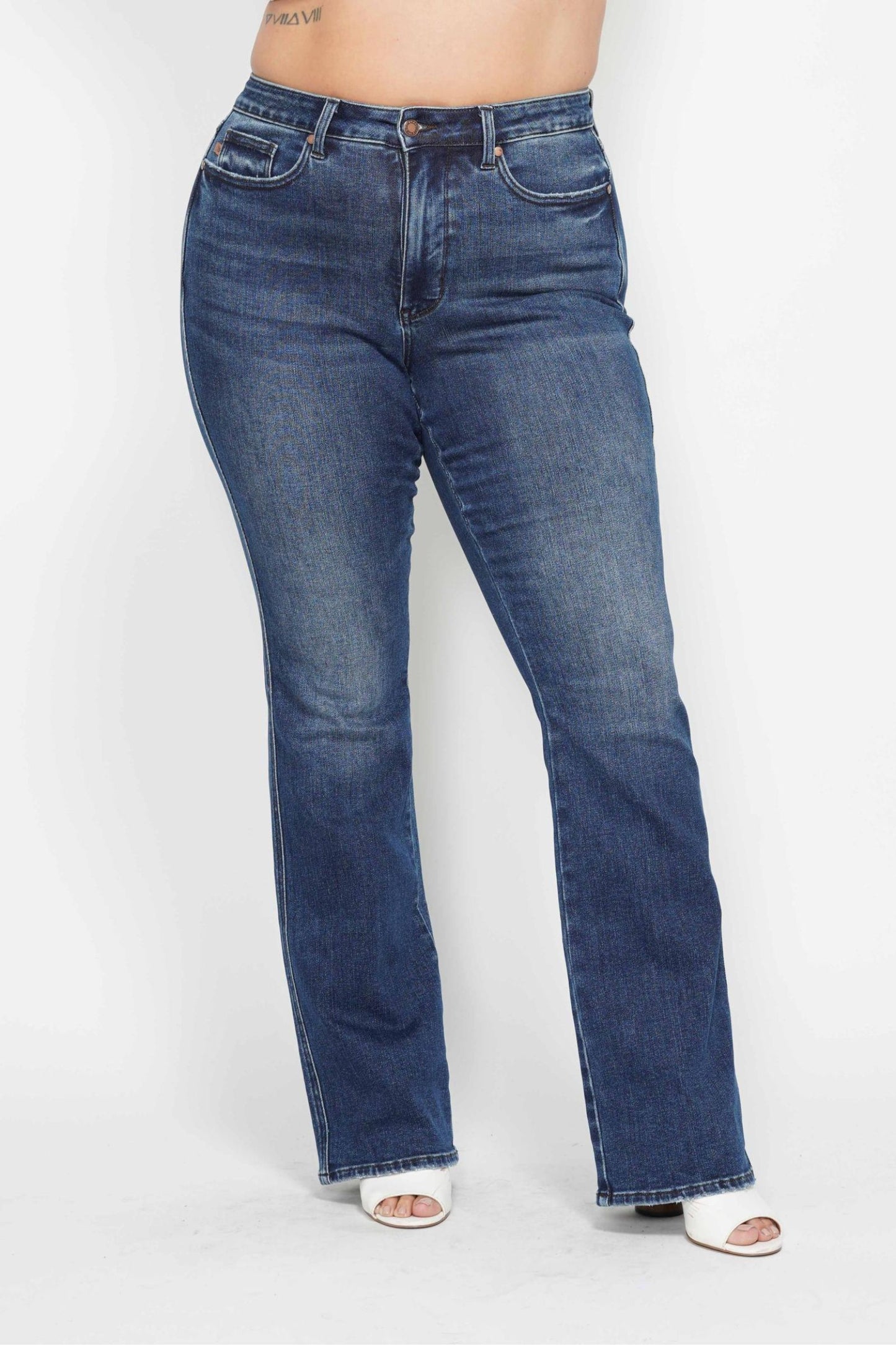 Judy Blue Short Inseam Tummy Control Bootcut Denim (PLUS)