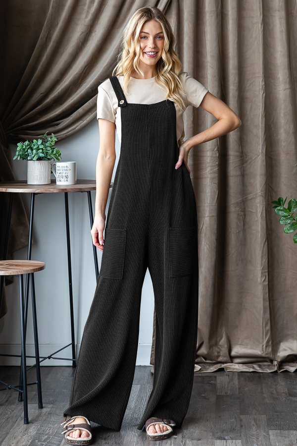 Solid Urban Ribbed Jumpsuit (3 COLORS)