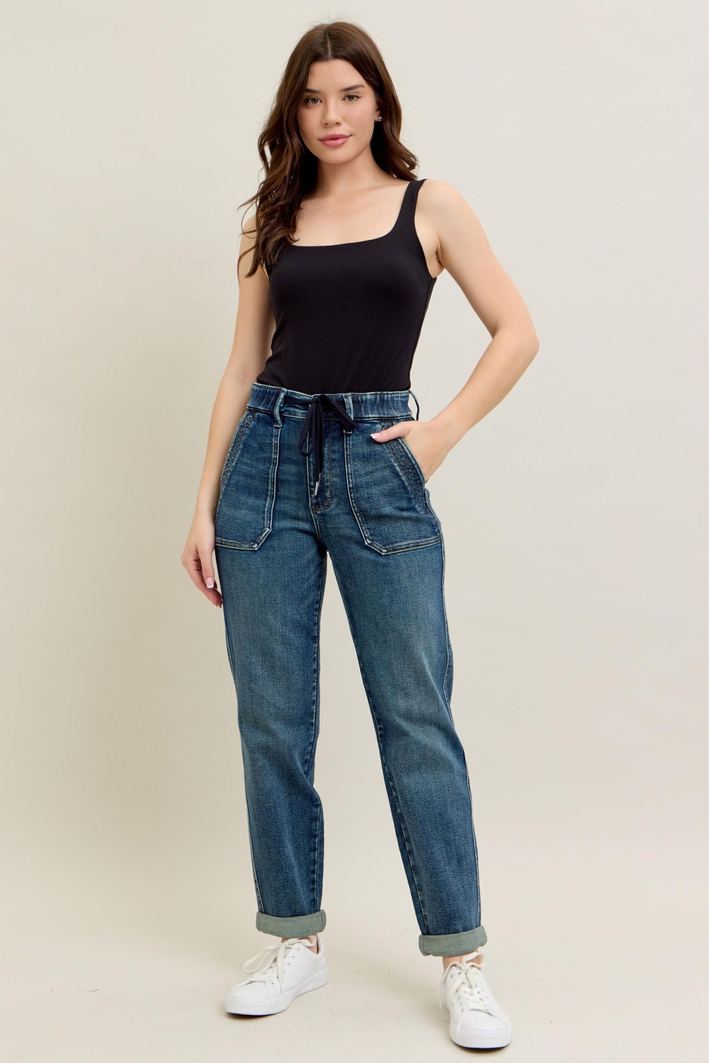 Judy Blue High Waist Vintage Wash Drawstring Jogger