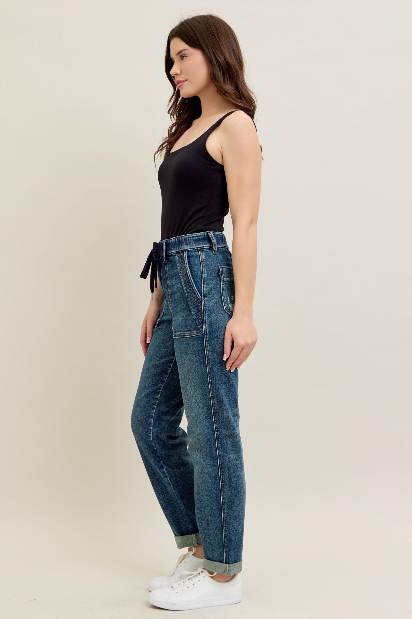 Judy Blue High Waist Vintage Wash Drawstring Jogger