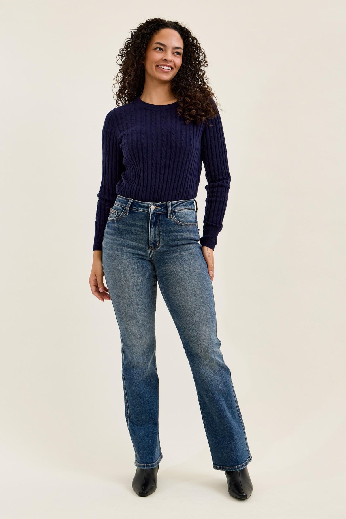 Judy Blue Mid-Rise Dusk Rider Indigo Wash Bootcut Jeans