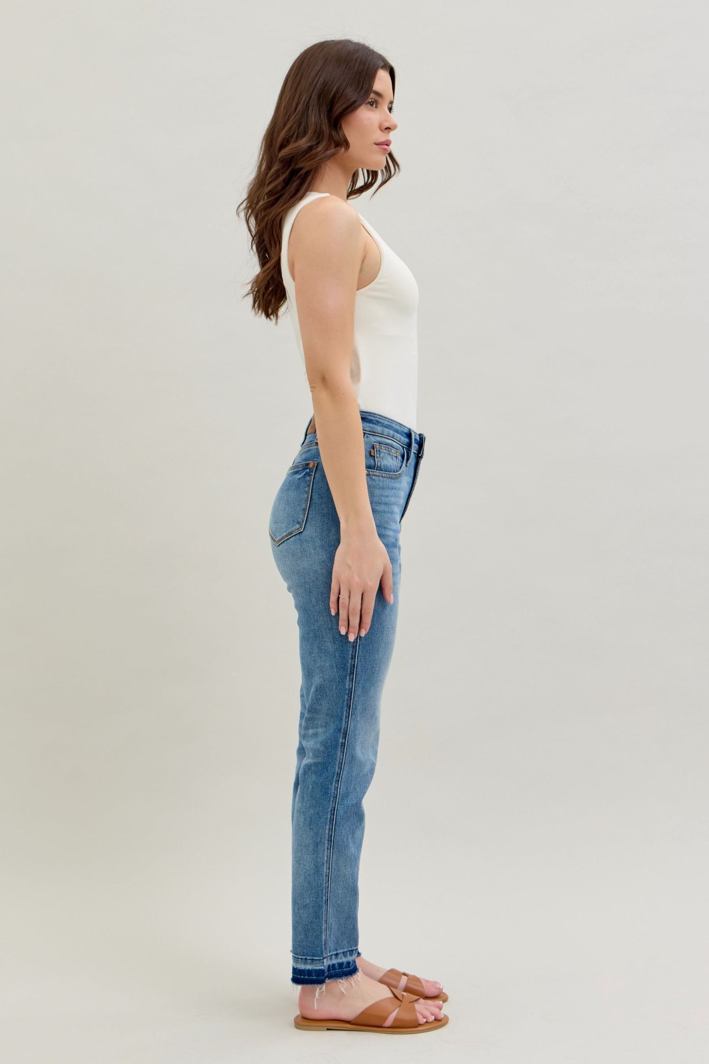 Judy Blue Mid-Rise Release Hem Boyfriend Jeans