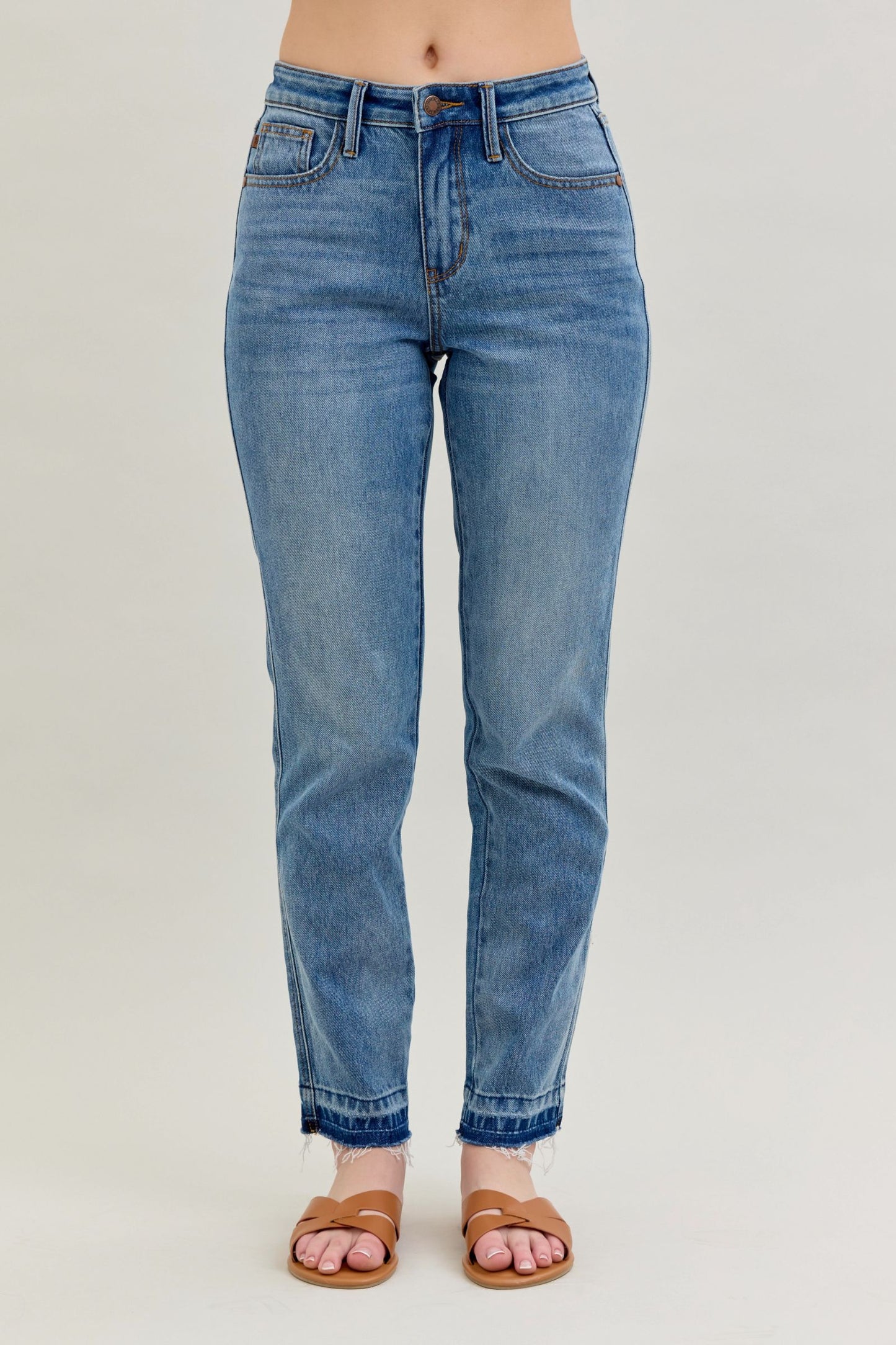 Judy Blue Mid-Rise Release Hem Boyfriend Jeans