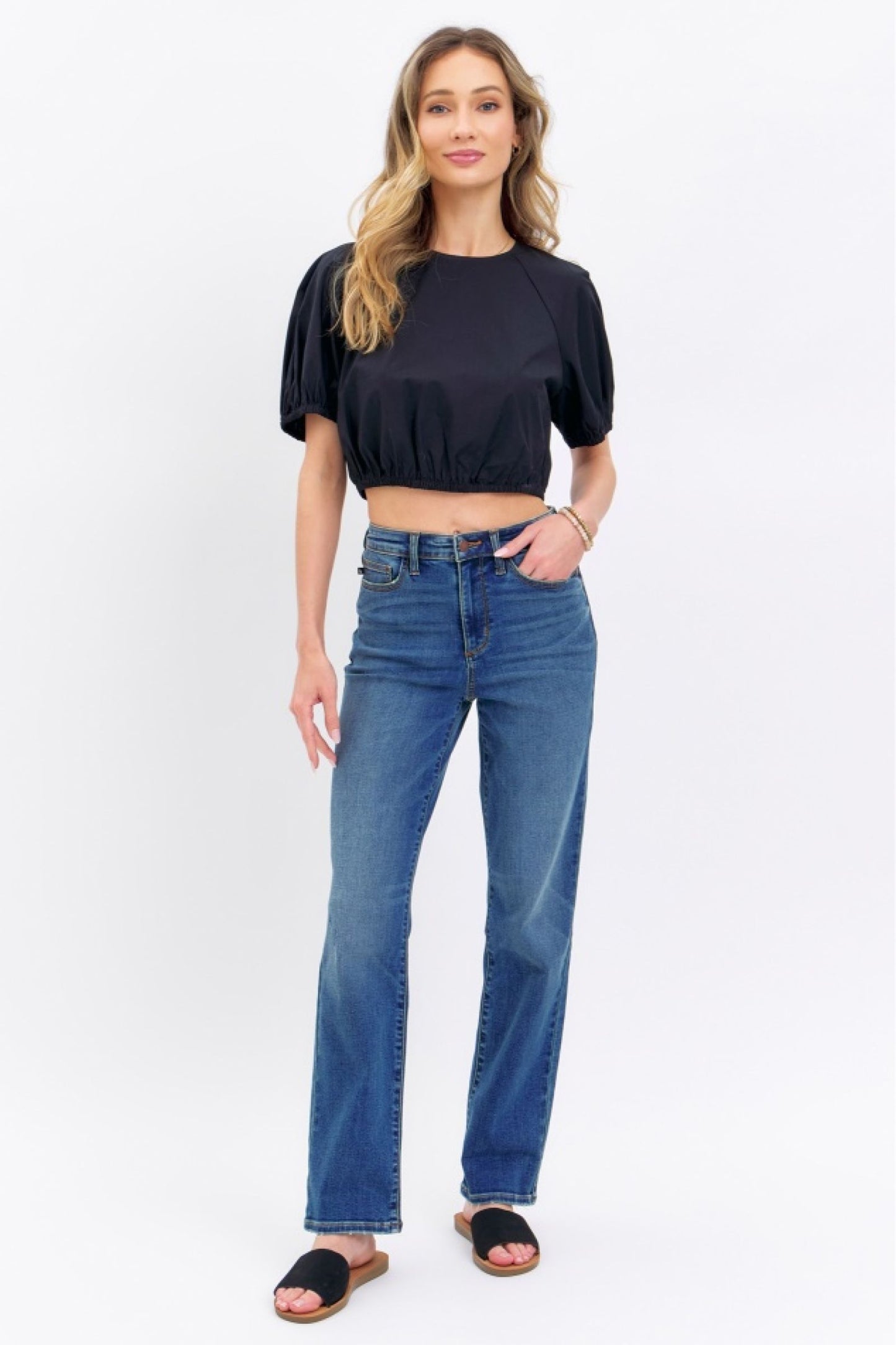 Judy Blue Heather High Waist Straight Fit Jeans