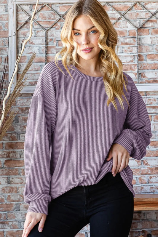 Urban Ribbed Top with Stitched Detail (PLUS)