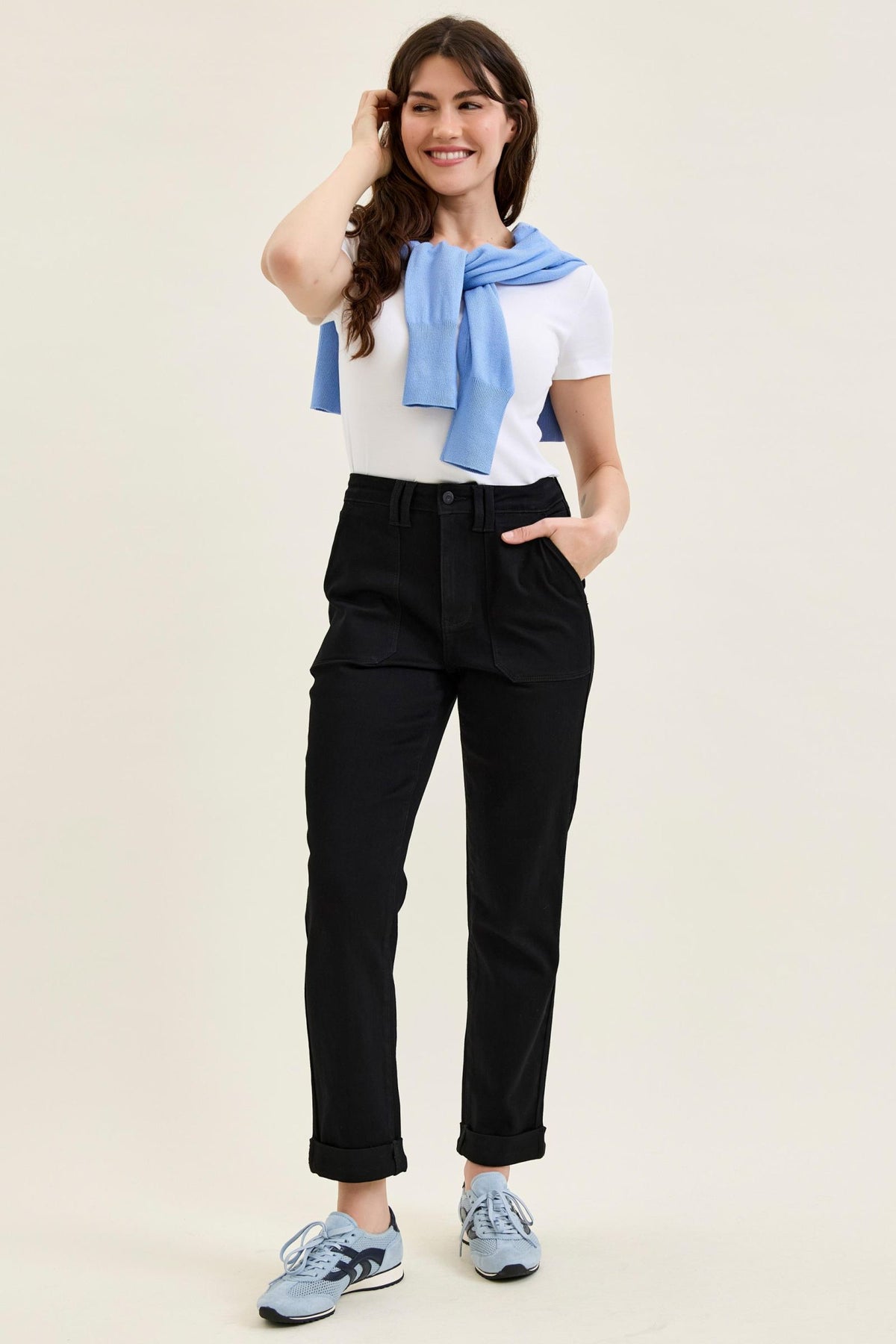 Judy Blue High Waist Jet Black Aurora Weekender