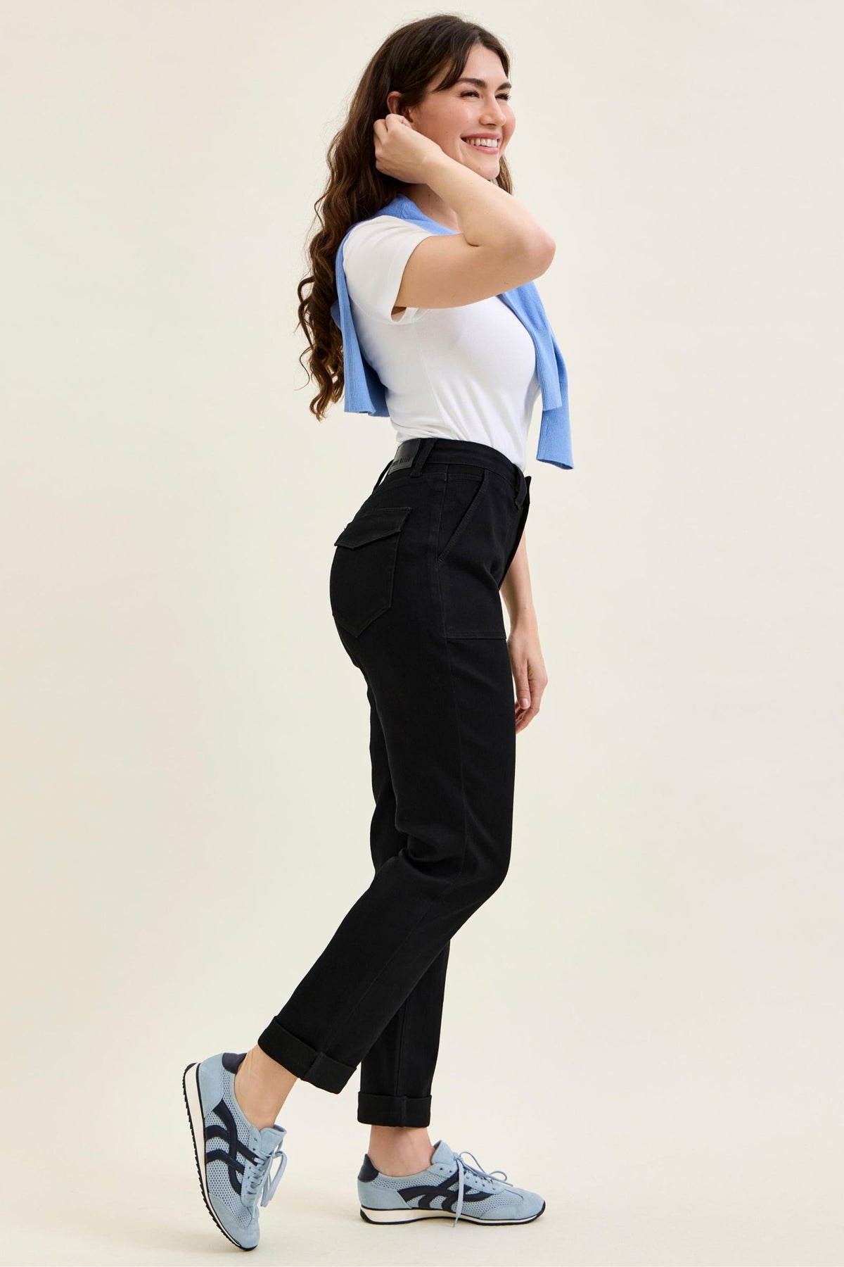 Judy Blue High Waist Jet Black Aurora Weekender