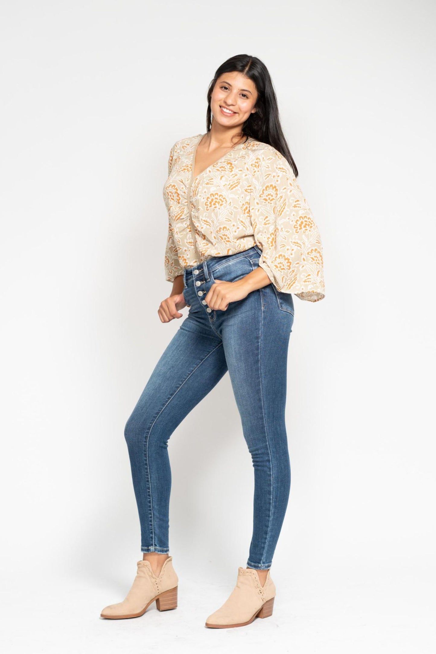 Judy Blue High Rise Button Fly Skinny Jeans