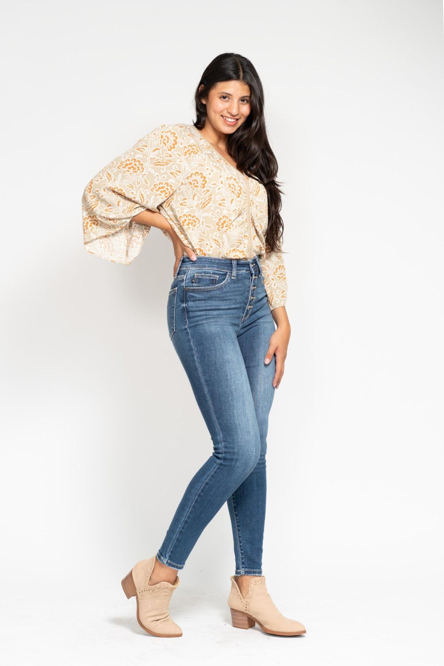 Judy Blue High Rise Button Fly Skinny Jeans