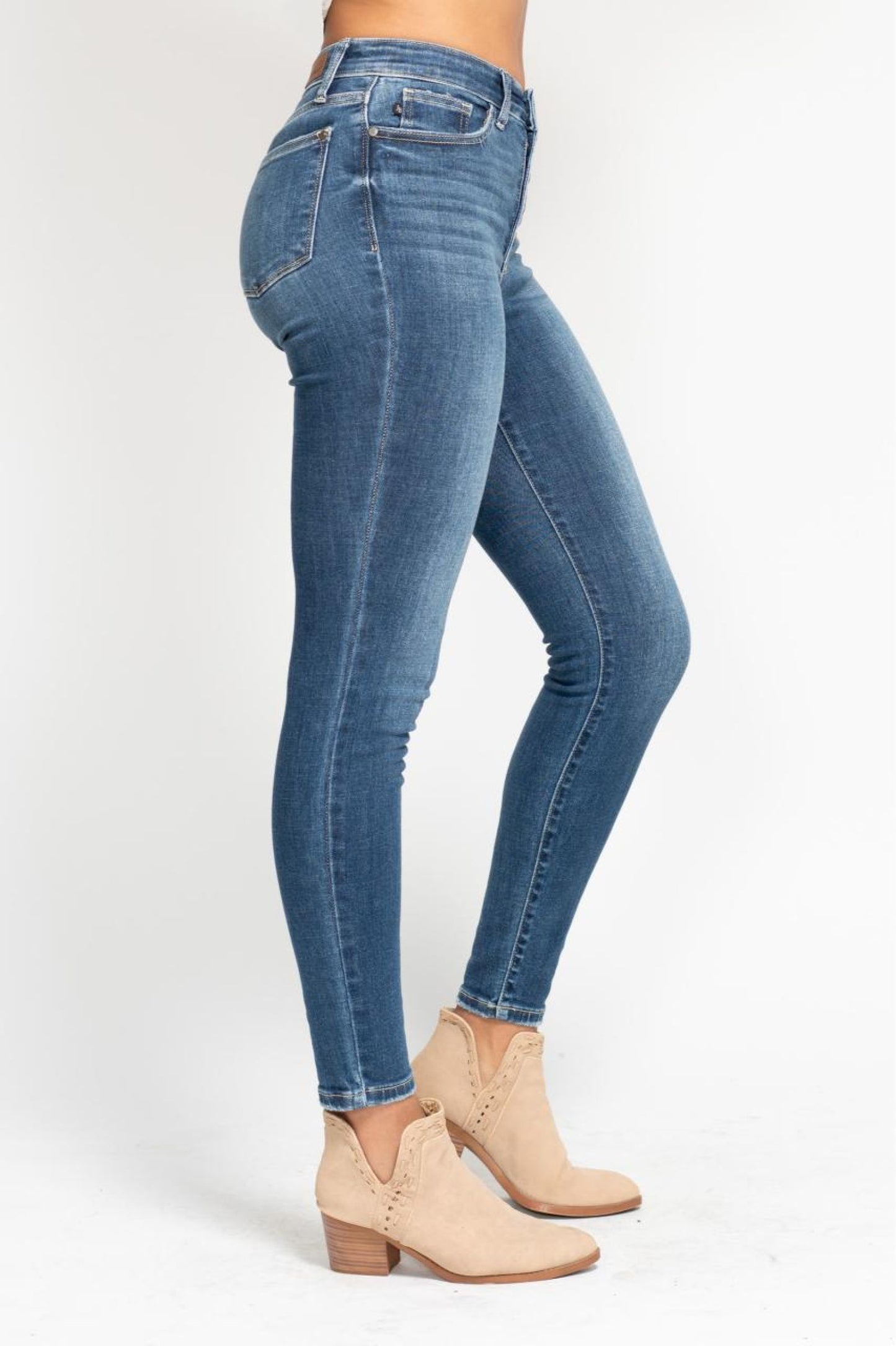 Judy Blue High Rise Button Fly Skinny Jeans