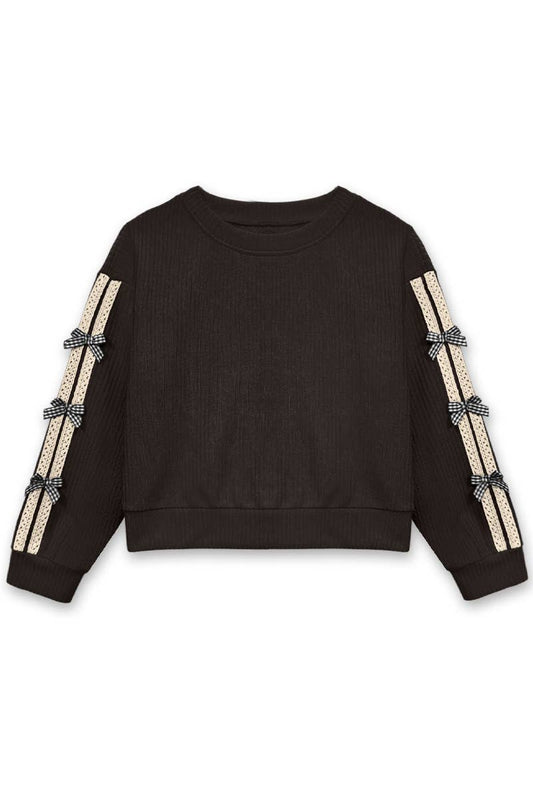 Black Girls Knit Ribbed Pullover