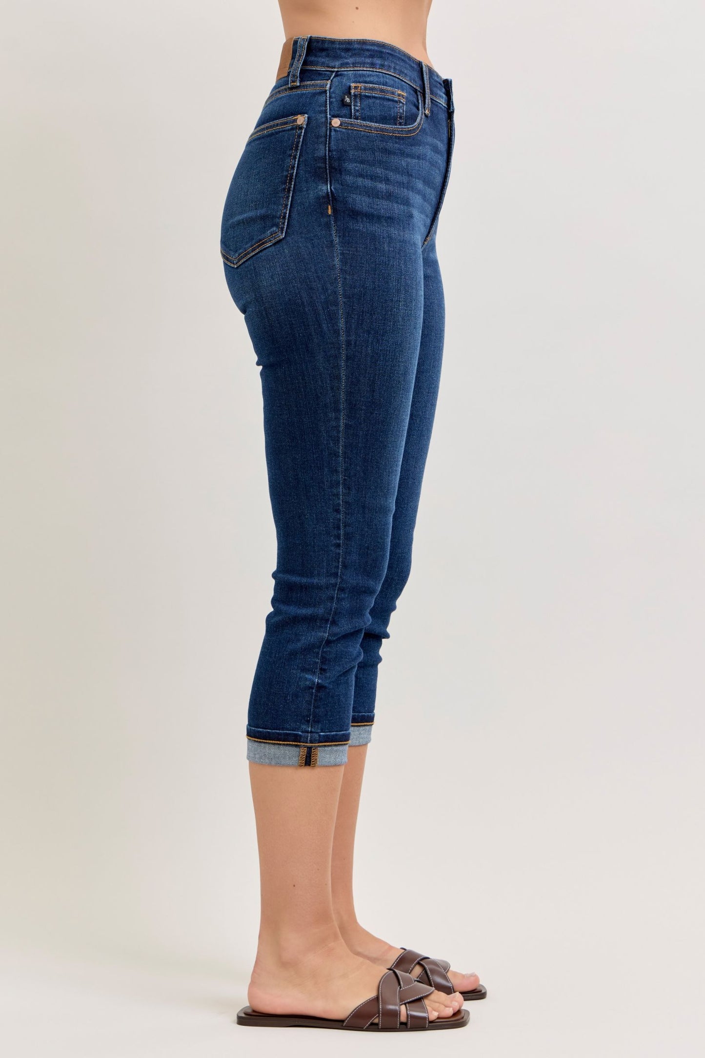 Judy Blue High Waist Single Cuff Capri